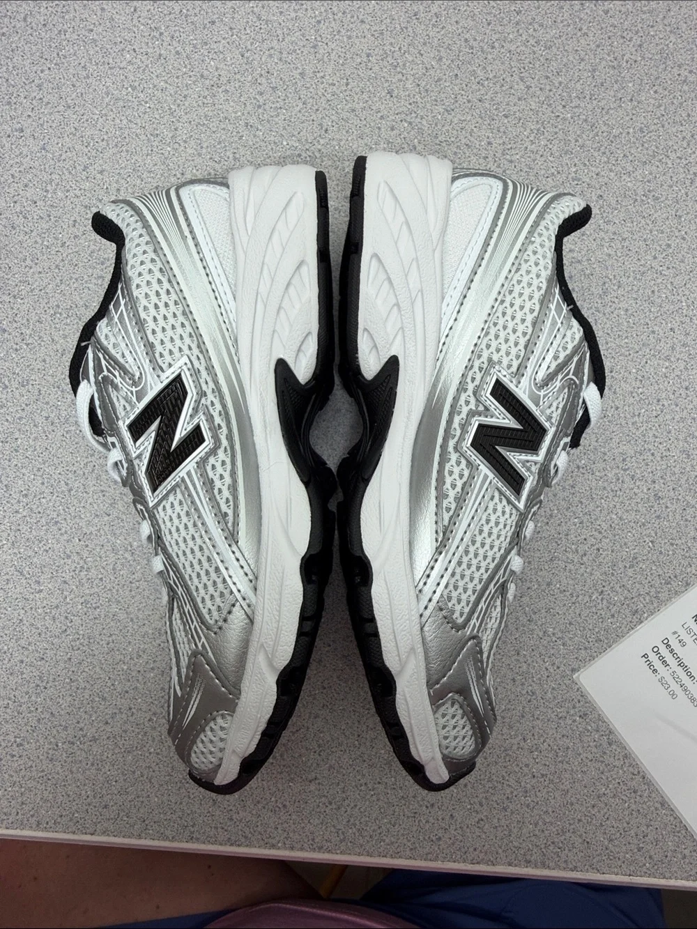 New Balance Kids Silver and Black Running Sneakers